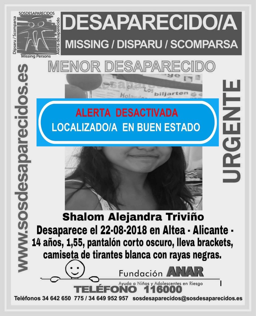 ALERTA DESACTIVADA- LOCALITZADA EN BON ESTAT-La mare de la menor desapareguda a Altea fa una crida a la col·laboració