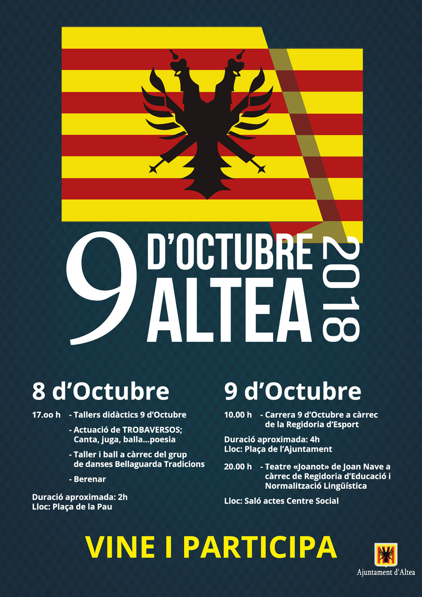 L’Ajuntament d’Altea celebrarà el 9 d’Octubre amb teatre, ball, tallers i esport