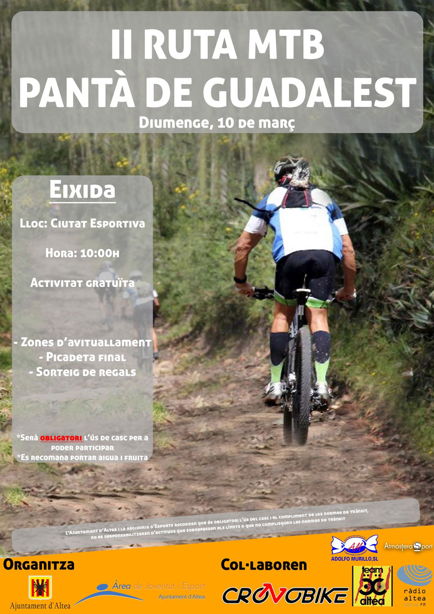 Esports organitza la II Ruta MTB al pantà del Castell de Guadalest