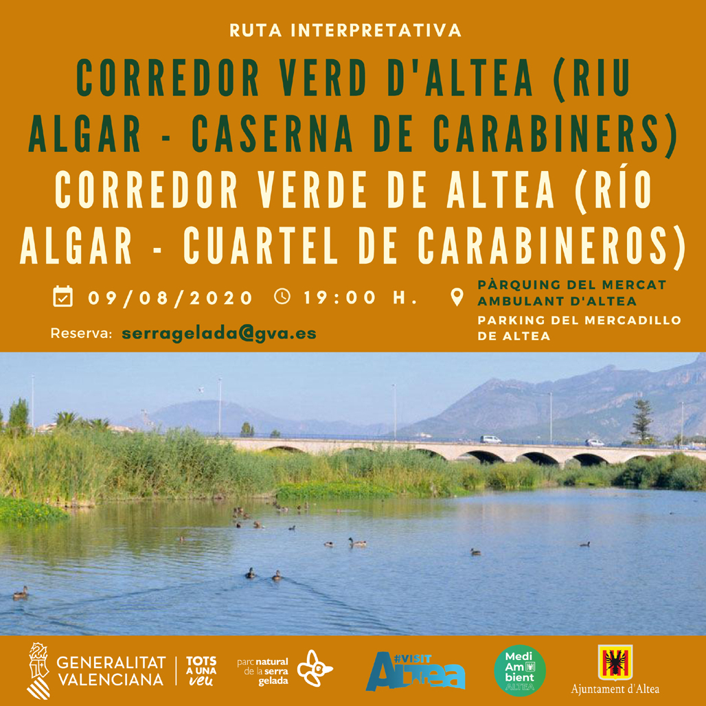 El Parque Natural Serra Gelada y las concejalías de Turismo y Medio Ambiente organizan una ruta por el Corredor Verde de Altea