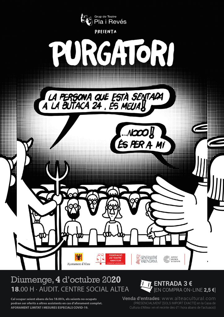 Este domingo 4 de octubre llega «Purgatori» al Auditorio del Centro Social, a las 18:00 horas. Recuerda que hay aforo limitado, ¡no te quedes sin tu entrada!