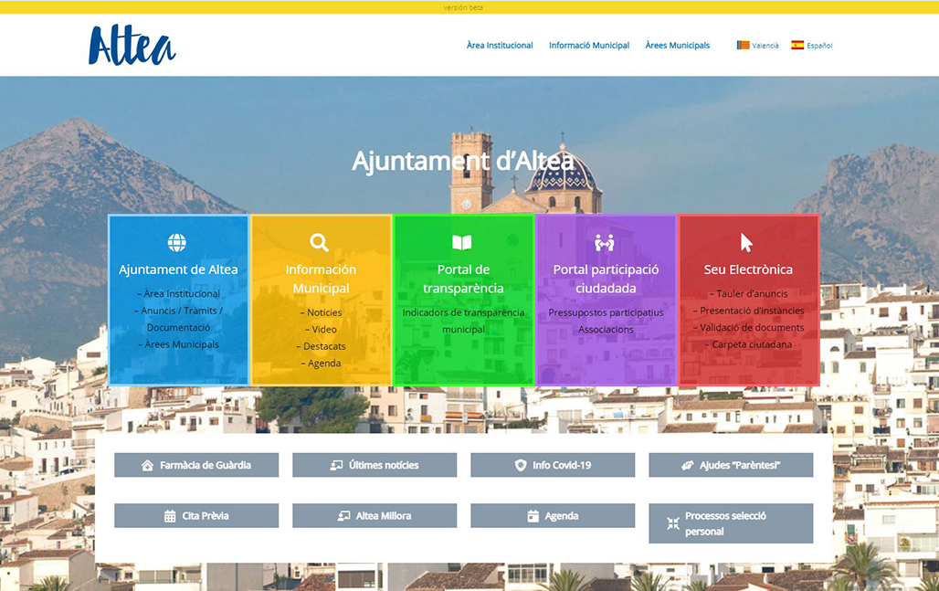 Noves tecnologies inicia el canvi del web municipal Altea.es