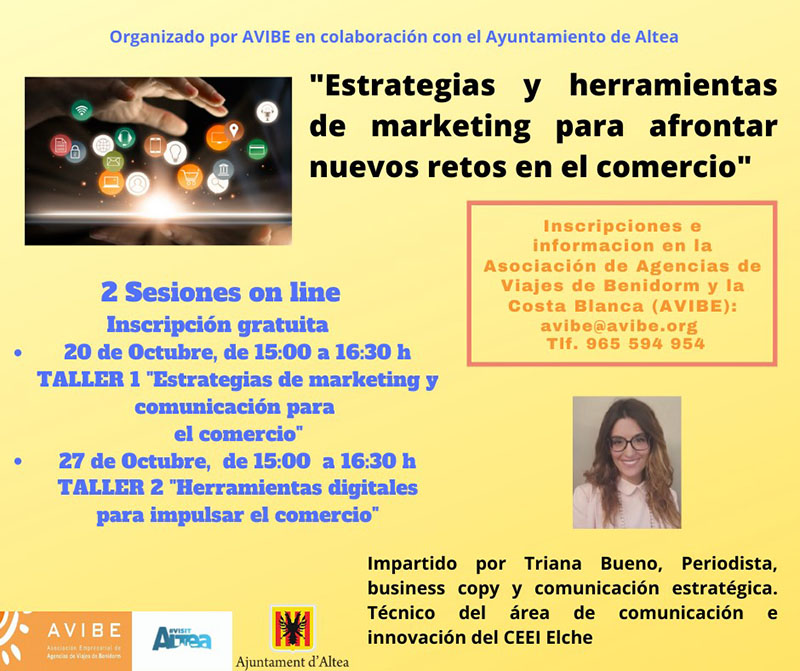 Comercio, Turismo y AVIBE organizan un taller de marketing digital destinado al sector servicios