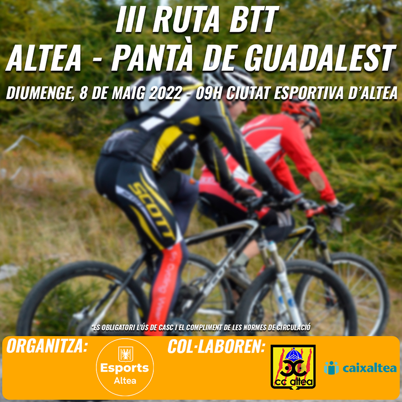 Deportes anuncia la III Ruta BBT Altea-Pantano de Guadalest