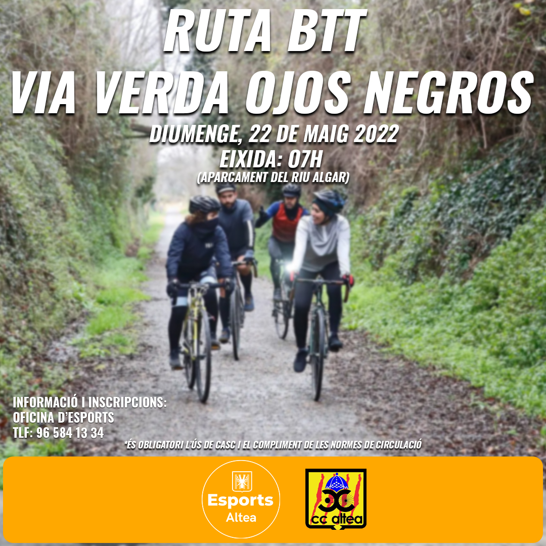 Esports i Club Ciclista Altea organitzen una ruta a la Via Verda de Ojos Negros