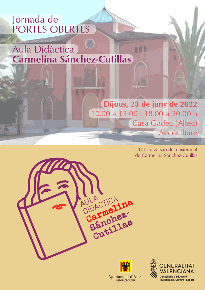 Cultura organiza una jornada de puertas abiertas en el Aula Didáctica Carmelina Sánchez-Cultillas
