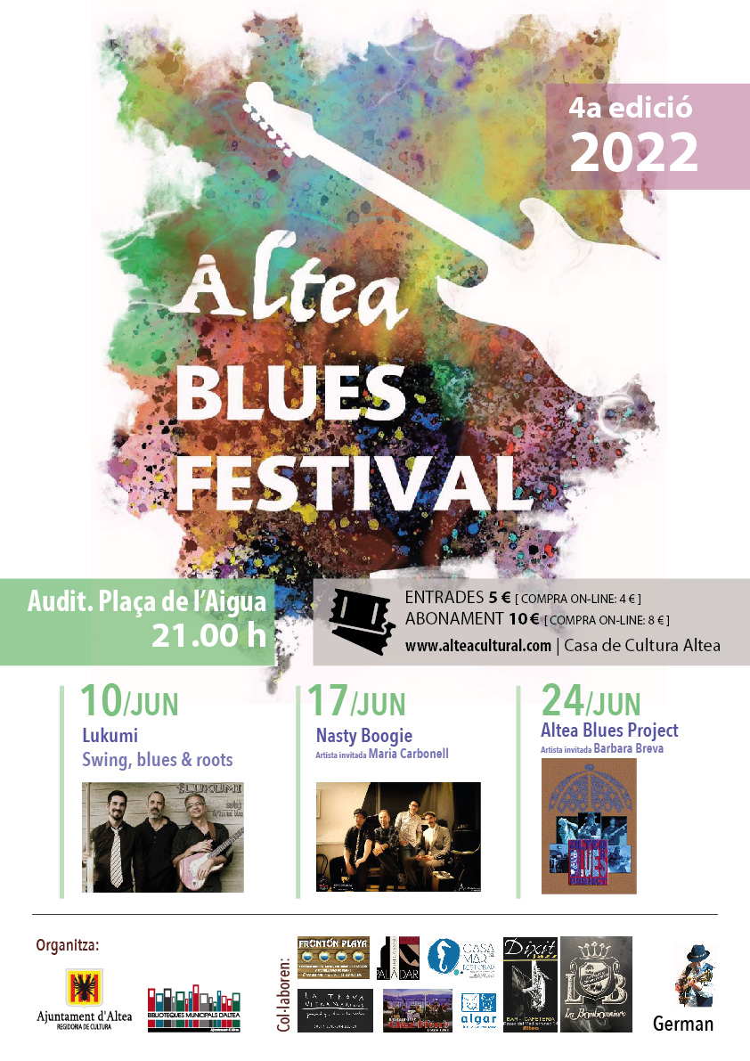 La Plaça de l’Aigua tornarà a sonar a ritme de blues amb la 4a edició d’Altea Blues Festival