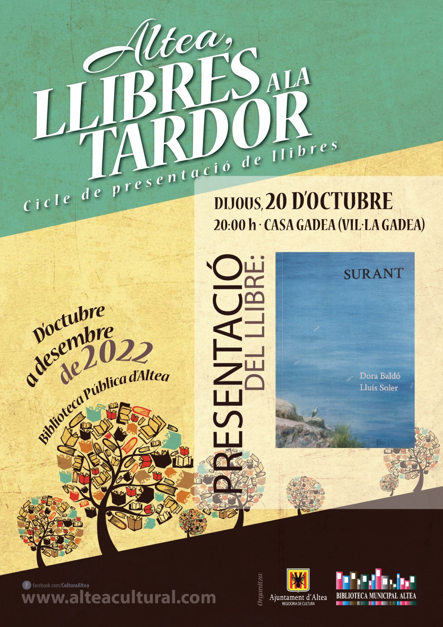 El próximo jueves se presentará en Altea, llibres a la tardor ‘Surant’ de Dora Baldó y Lluís Soler. A las 20:00 horas en Casa Gadea.