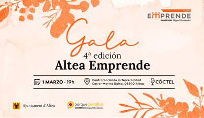 Altea Emprende et convida a participar de la seua gala anual i conèixer els projectes premiats a la present edició
