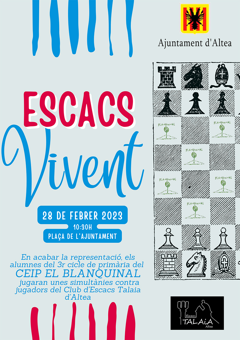 EL CEIP EL Blanquinal organitza una activitat de Escacs Vivent amb 44 alumnes de 6è de primària