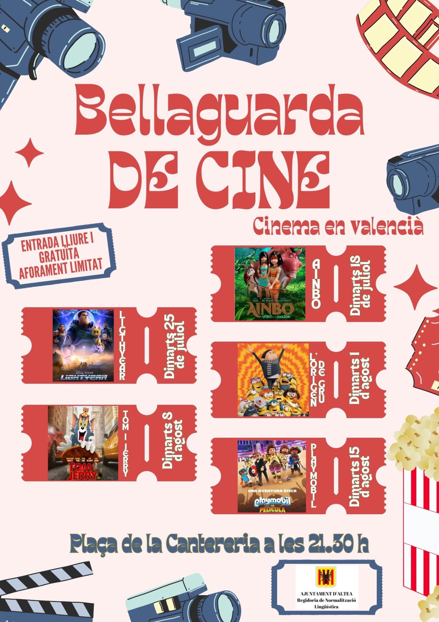 Bellaguarda de Cine projectarà, demà 25 de juliol, la pel·lícula “Lightyear” en valencià. Les sessions són cada dimarts a les 21.30 hores en la plaça de la Cantereria fins al dia 15 d’agost. L’entrada és lliure i gratuïta.