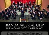 Si t’agrada la música de banda no et perdes el concert que dimarts 7 de novembre oferirà la Banda Musical UDP de Llíria-Camp de Túria-Serranos al Centre Cultural d'Altea la Vella a les 18:30h. Entrada lliure i gratuïta.
