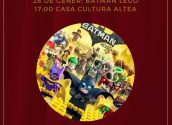 Normalización Lingüística te invita a disfrutar del cine en valenciano con la películo “Batman Lego”. El pase tendrá lugar el domingo 28 de enero en la Casa de Cultura a las 17:00h. Entrada libre i gratuita hasta completar aforo.