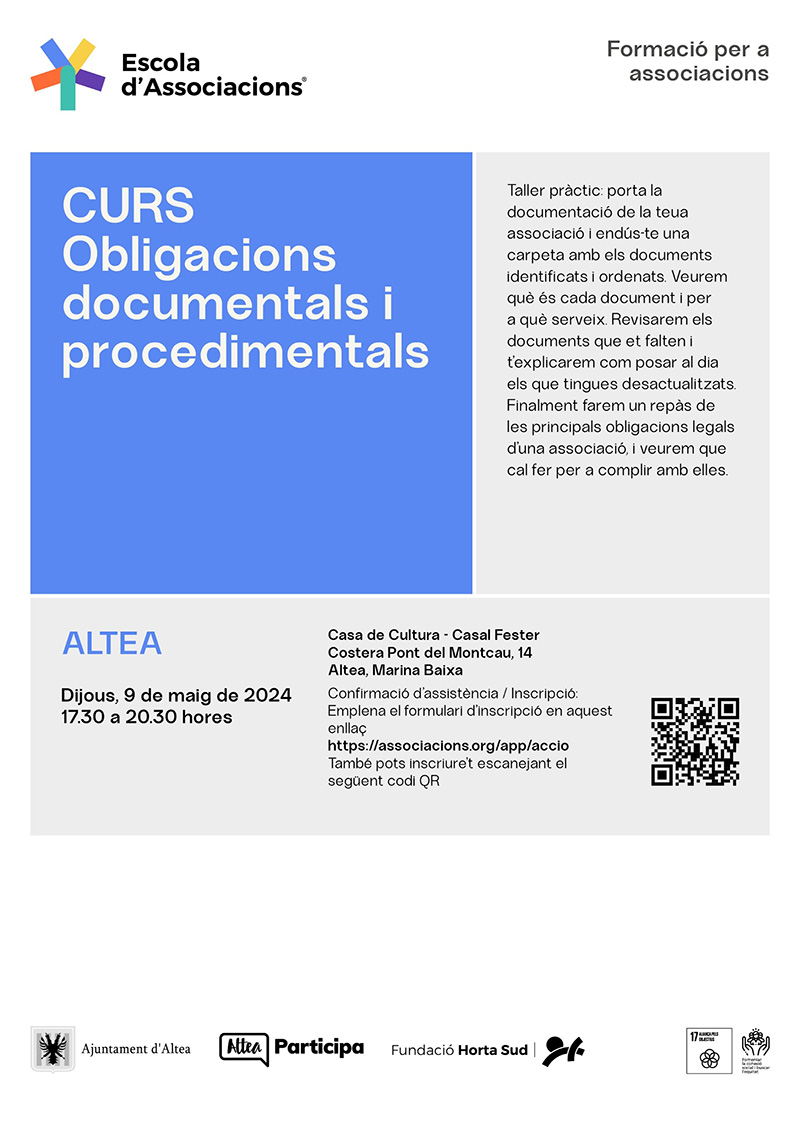 Participación Ciudadana ofrece a las asociaciones un taller sobre obligaciones documentales y procedimientos
