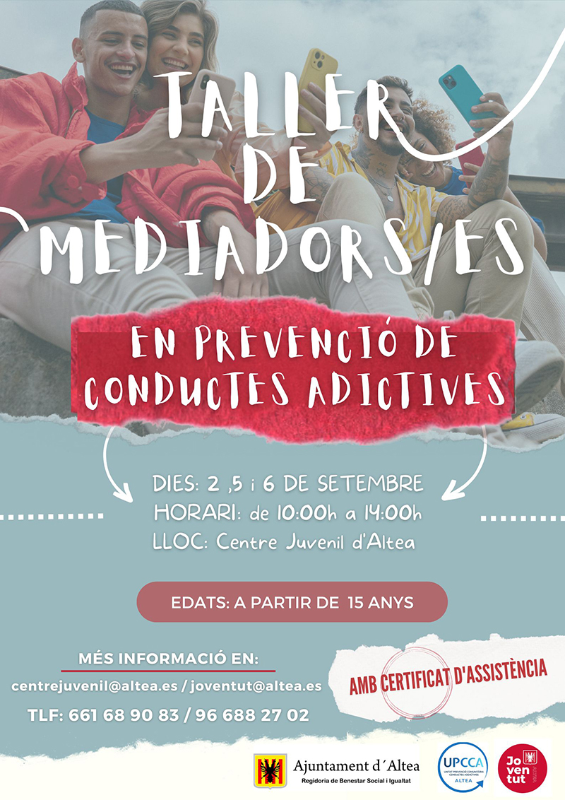 Nova edició del Taller de Mediadors i Mediadores en Prevenció de Conductes Addictives