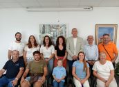 Alcalde i regidors reben a l'Ajuntament als Càrrecs Festers, Federació de Moros i Cristians, Clavari del Crist i Reines a l'inici de les Festes Patronals.