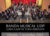 Hui dimarts 5 de novembre, al Centre Cultural d'Altea la Vella a les 18:00h, tindrà lloc un concert de la Banda Musical UDP Llíria-Camps de Túria-Serranos. L´entrada a l´auditori és lliure i gratuïta. Si t'agrada la música, no t'ho perdes!