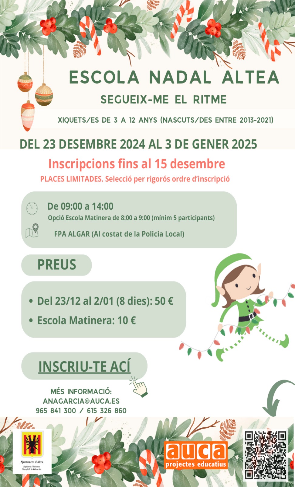 Educació posa en marxa l’Escola de Nadal