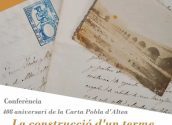 La conferencia “La Construcción de un término” servirá para conmemorar el 408 aniversario de la Carta Puebla de Altea