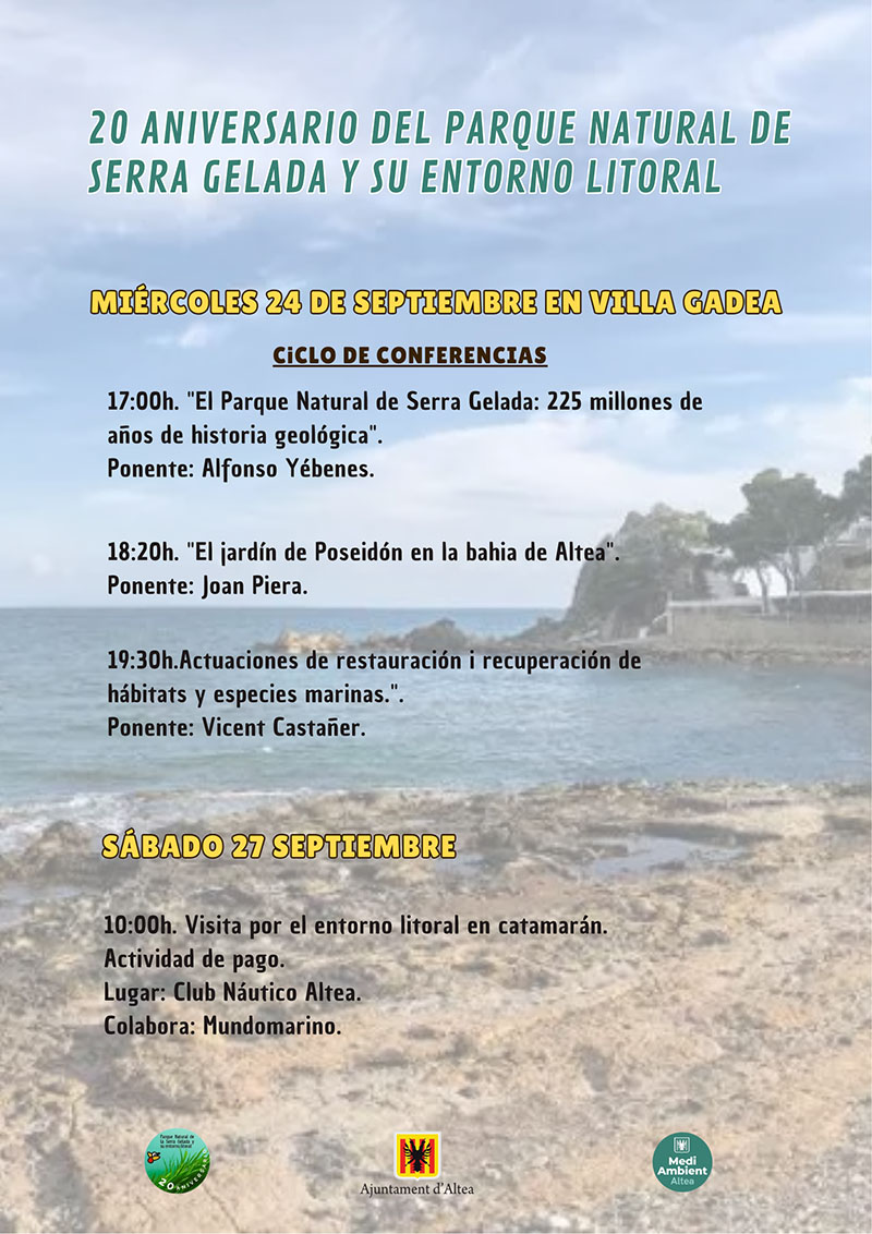 El Parque Natural de Serra Gelada celebra el 20 cumpleaños con un programa de conferencias del 23 al 27 de Septiembre
