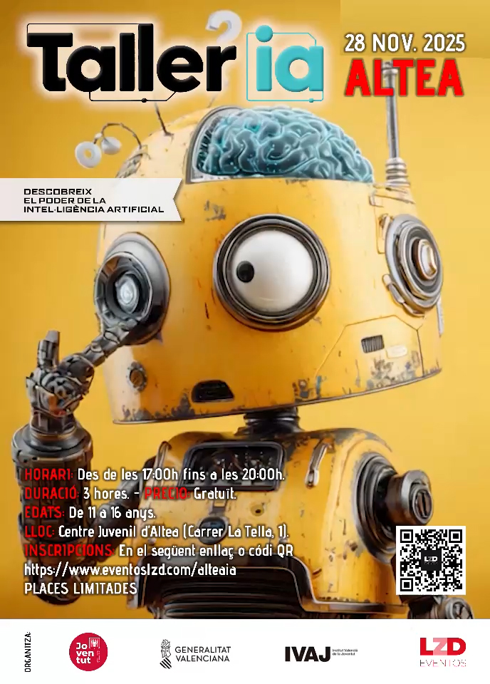 Joventut organitza un taller d’Intel•ligència Artificial destinat a menors d’entre 11 i 16 anys Joventut organitza un taller d’Intel•ligència Artificial destinat a menors d’entre 11 i 16 anys