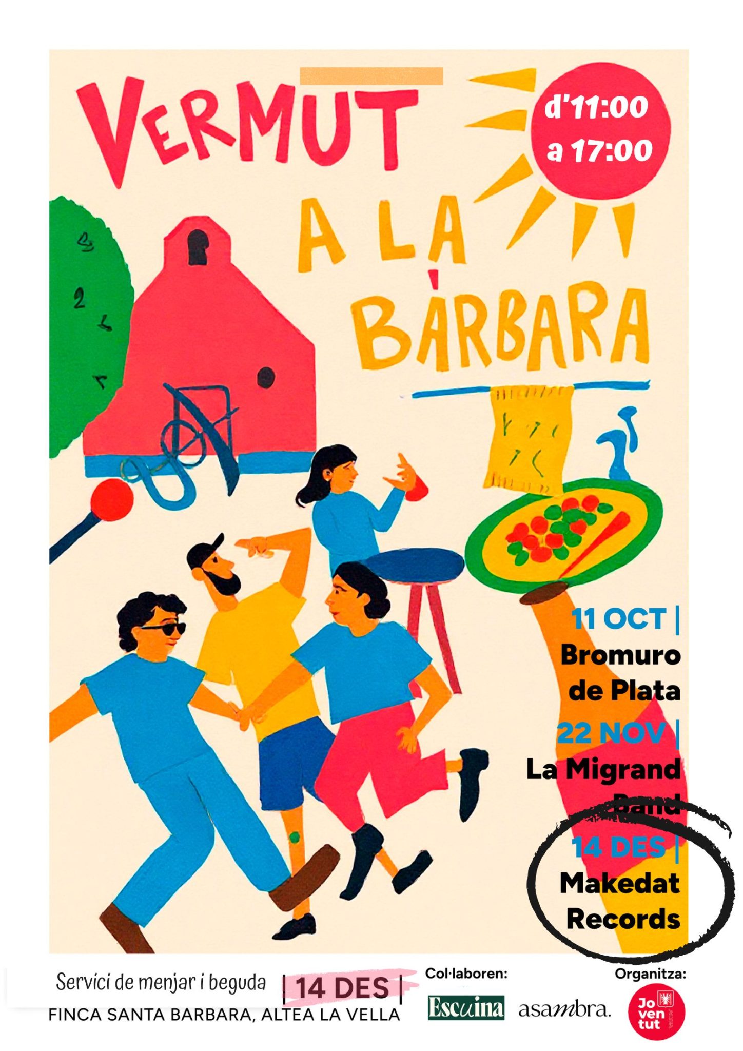 La Finca Santa Bárbara acogerá este domingo 14 de diciembre, de 11:00 a 17:00 horas, una nueva edición de “Vermut a la Bàrbara”.