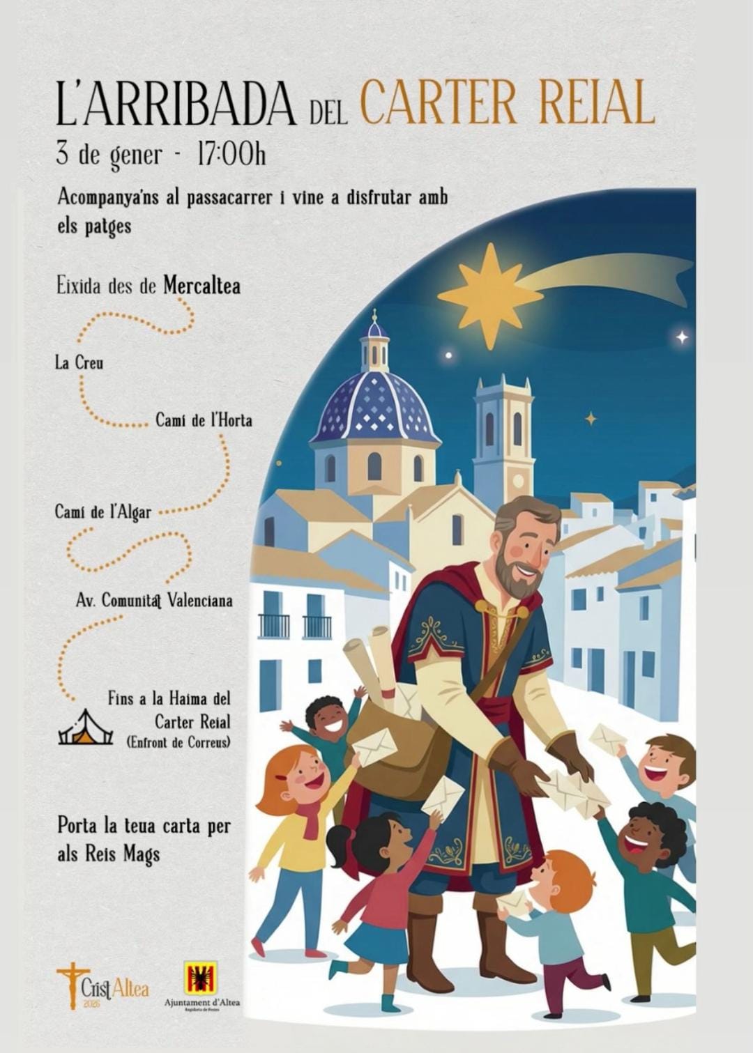 El Cartero Real llenará Altea de magia y tradición mañana 3 de enero