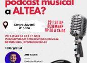 Joventut ofereix un taller gratuït per a joves per gravar el seu primer pòdcast musical TALLER PODCAST