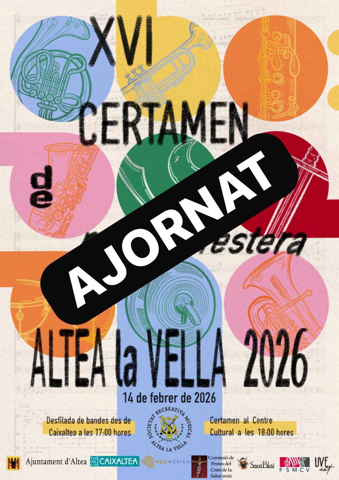 Ajornat el Certamen de Bandes de Música d´Altea la Vella