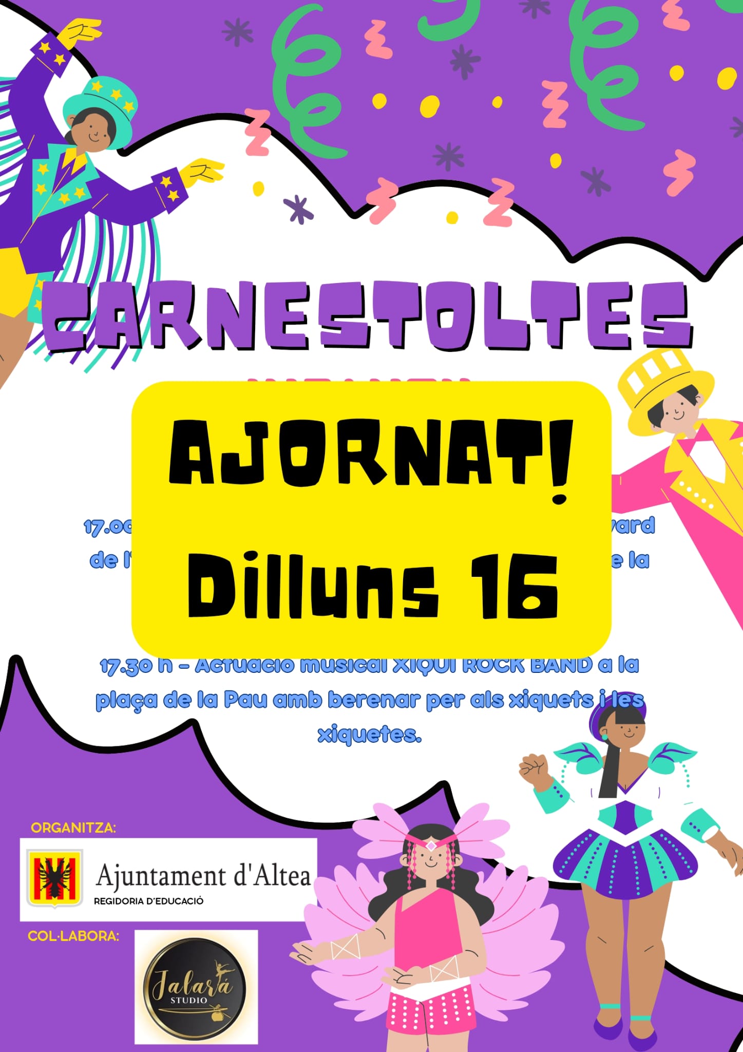 La festa de Carnestoltes Infantil tindrà lloc el dilluns 16 de febrer