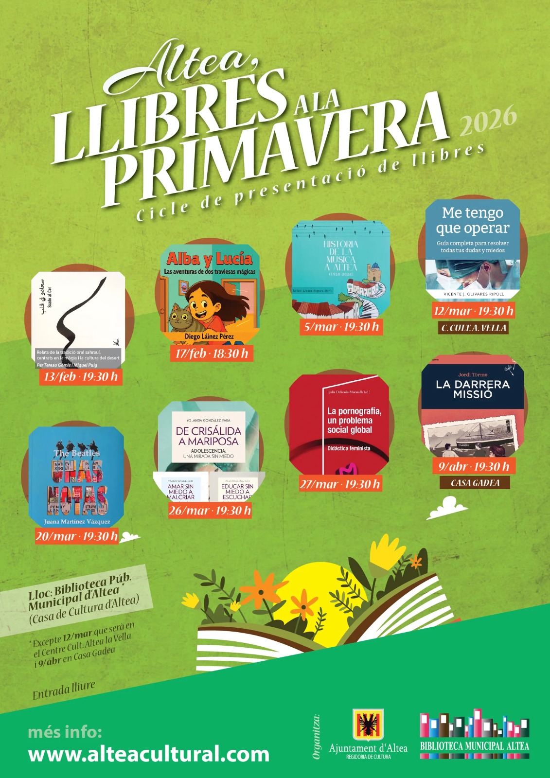 Cultura presenta el cicle “Altea, Llibres a la Primavera 2026”